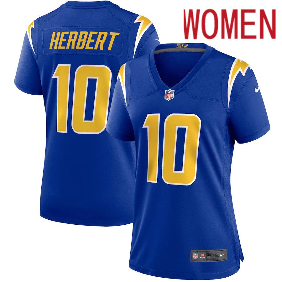 Women Los Angeles Chargers #10 Justin Herbert Nike Royal Game NFL Jersey